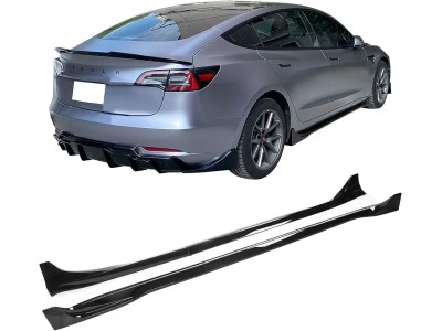 Накладки (диффузоры) порогов Tesla Model 3 (2017-2023)