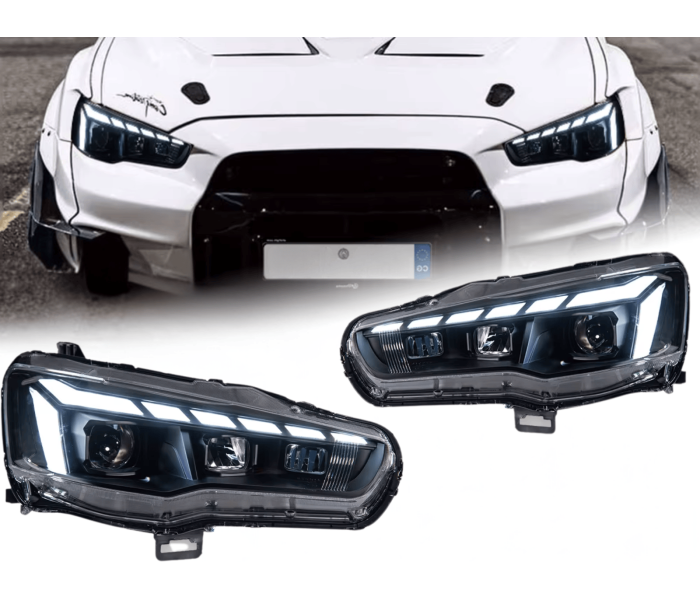 Оптика передняя, фары на Митсубиси Лансер 10