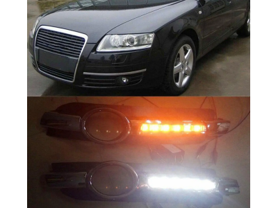 Рамки туманок AUDI A6 C6 c DRL та покажчиком повороту (2004-2008)